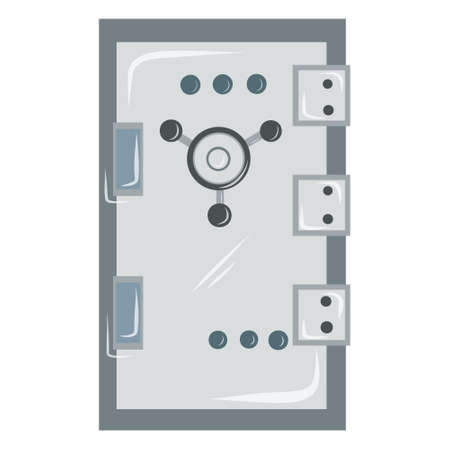 Safe locker and vault. Closed strongboxes isolated. Steel banking safes and vaults isolated vector illustration set.のイラスト素材