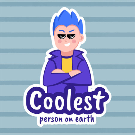 Cool Dude Sticker for planners and printingのイラスト素材