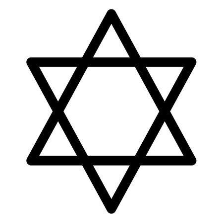 Judaism religious symbol. Isolated Flat Vector Illustration
