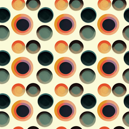 Seamless pattern with circles in retro style. Vector illustration.の素材