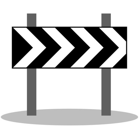 Black and white arrow single vector sign depicting the direction for construction purpose.のイラスト素材