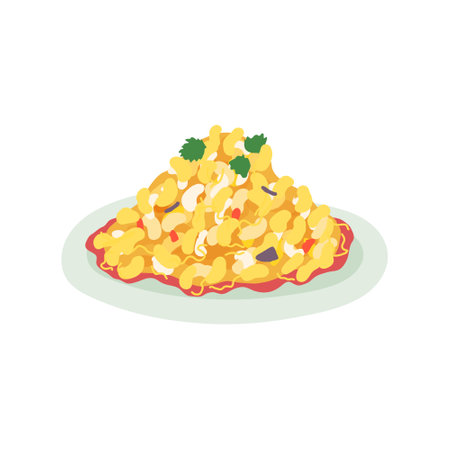 Indian Bhel Vector Illustration.のイラスト素材