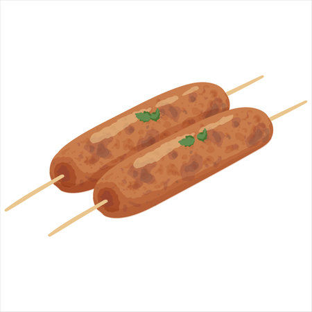 Indian Food Kebab Vector Illustration.のイラスト素材