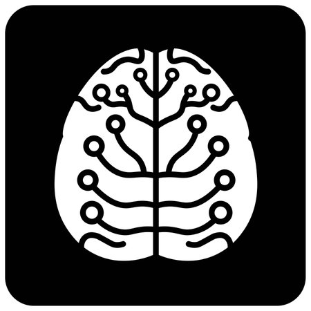 Neurology icon black and white flat vector illustrationのイラスト素材