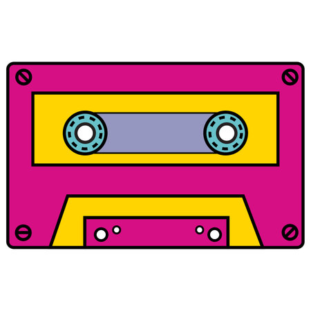 Vintage pop colour audio casette vector iconのイラスト素材