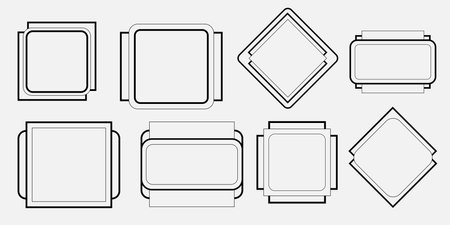Decorative frame, frame that gave a change in size to the same design.Good frame for Certificate frame otherのイラスト素材