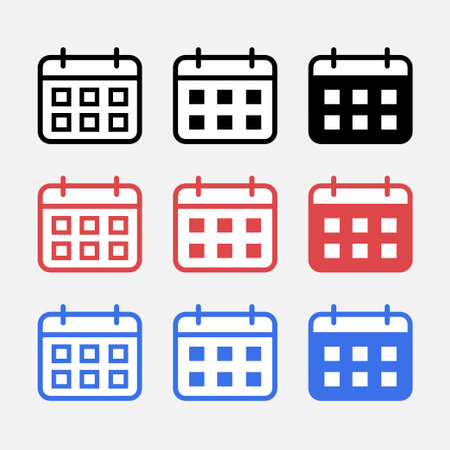 Flat design Date ins Multiple Colours illustrationのイラスト素材