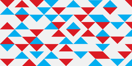 Flat design Abstract geometric background, red and blue color