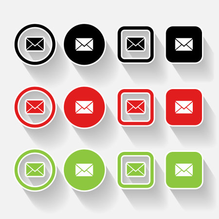 Isolated shadow message logo icon design with green, red and black colorのイラスト素材
