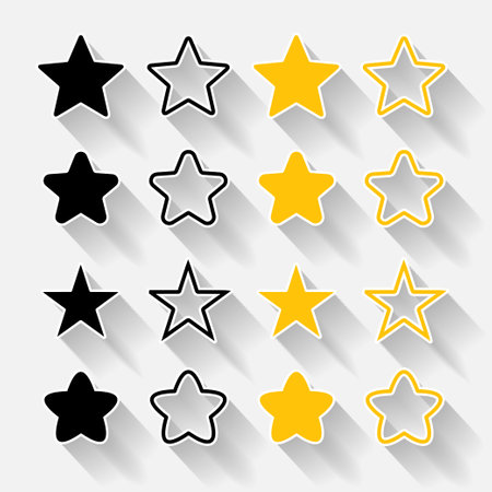 Star isolated icon. Stars icons. Stars collection. Golden Stars isolated on white background.のイラスト素材