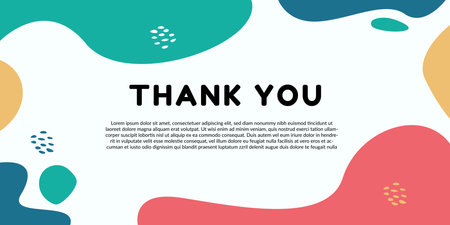 Abstract hand drawn organic shape with editable text wedding thank you card templateのイラスト素材