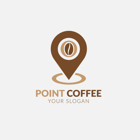 Point Coffee Logo Design, brand identity logos, modern logo, Logo Designs. coffee location logosのイラスト素材