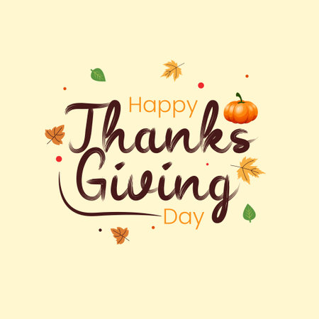 Typography letter Happy Thanksgiving Day template backgroundのイラスト素材