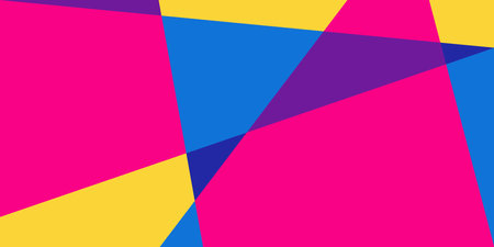 abstract geometric background with pink, yellow, blue and purple trianglesのイラスト素材
