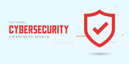 National Cybersecurity Awareness Month. Shield. Great for cards, banners, posters, social media and...