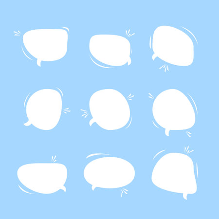 Set of colorful blank empty speech bubbles for text, chatting, message box. bubble illustration...