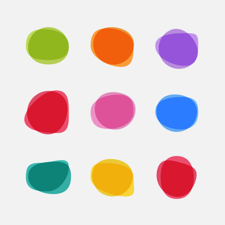 Hand drawn organic rectangle frames. Abstract doodle liquid shapes. Organic free flat blobs. Irregular fluid bubbles. Empty text box. Illustration isolated on white backgroundのイラスト素材