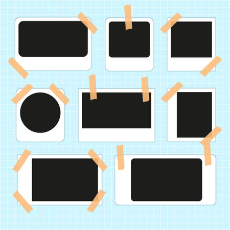 Set of photo frame mockup displayed on a brown background. realistic postcard. Mockup photo frames.