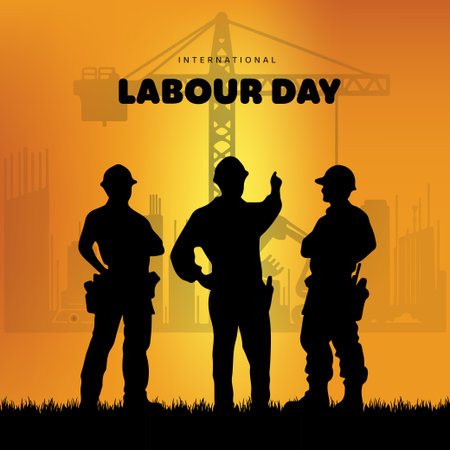 Creative happy Labour day or international workers day. Modern labour day and may day celebration template illustrationのイラスト素材
