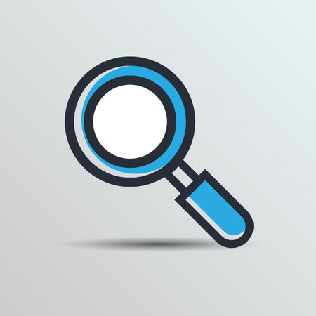 One continuous line illustration of magnifying glassのイラスト素材