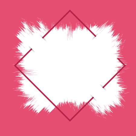 Modern white grunge brush stroke on a red background. Abstract white brush stroke on red background with colorful oil paintのイラスト素材