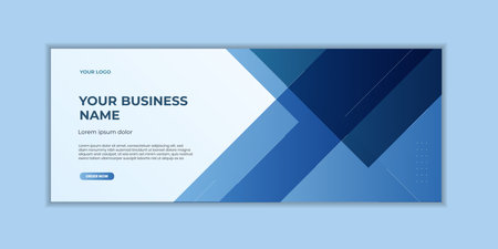 Blue geometric banner template. Modern abstract graphic design Banner background templateのイラスト素材