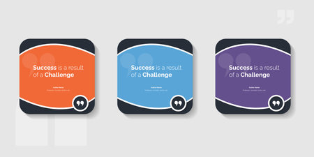 Set Bubble testimonial banner, quote, infographic. Social media post template designs for quotes.のイラスト素材