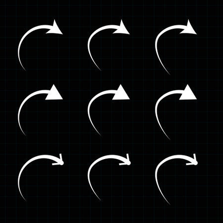 Curved arrow icons. curved arrows set. arrow symbol collectionのイラスト素材