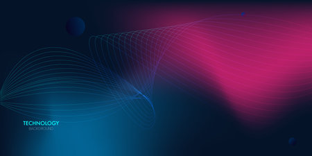 Geometric abstract background with connected lines. Connectivity flow point. Molecule and communication background. Graphic connection backgroundのイラスト素材