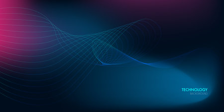 Geometric abstract background with connected lines. Connectivity flow point. Molecule and communication background. Graphic connection backgroundのイラスト素材