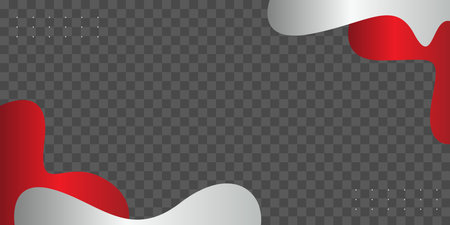 Wave flag red white background. Indonesian Flag Ribbon in 3d Design and Shape. Illustrationのイラスト素材