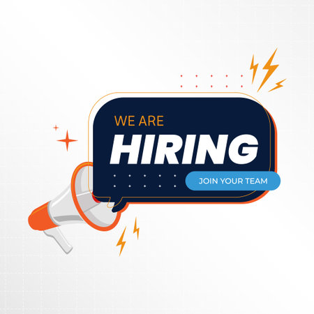 Hiring and recruitment banner design. Vacant position, join our team. Business hiring and recruiting conceptのイラスト素材