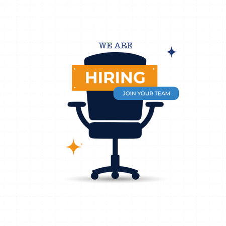 Hiring and recruitment banner design. Vacant position, join our team. Business hiring and recruiting conceptのイラスト素材