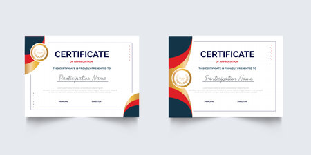 Set of geometric business Certificate of appreciation template frame border premium design. Certificate of Appreciation for business and education premium design.のイラスト素材