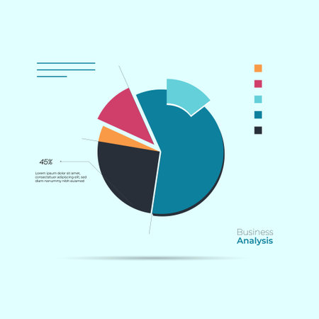 Business Analysis symbol with pie chart. Business analysis icon for presentation Success, achievement, motivation business symbolのイラスト素材