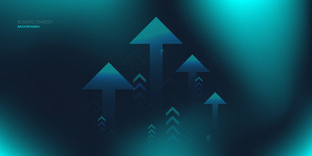 Business arrow finance and investment profit growth on map technology. trend investment economy...