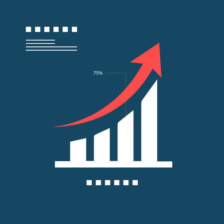 growth bar chart solid icon design in trendy style. business infographic icons, statistic and data financial chart illustrationのイラスト素材