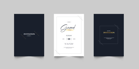 Grand Opening poster celebration with golden shape line ribbon drapery element decoration for luxury elegant vip royal poster with white backgroundのイラスト素材