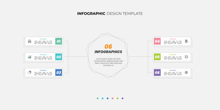 Business data visualization. timeline infographic icons designed for abstract background template. infographic business presentation template with 6 options.のイラスト素材