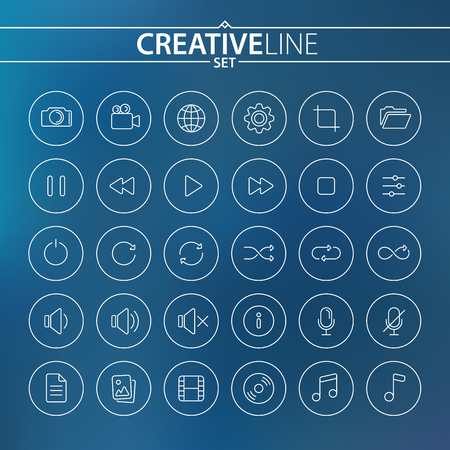 Set of multimedia icons.のイラスト素材