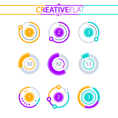 Infographic Circular Diagrams Setのイラスト素材