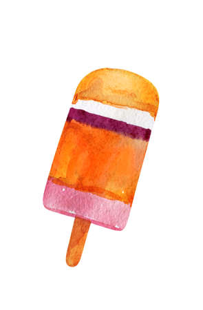 Beautiful watercolor hand drawn popsicle :)の写真素材