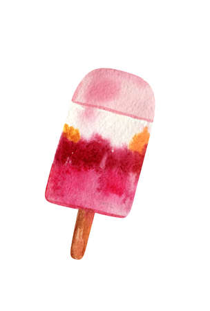 Beautiful watercolor hand drawn popsicle :)の写真素材