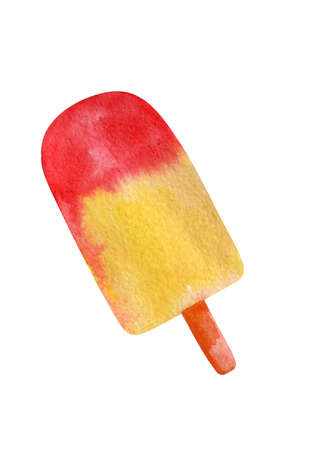 Beautiful watercolor hand drawn popsicle :)の写真素材