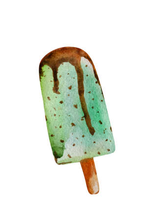 Beautiful watercolor hand drawn popsicle :)の写真素材