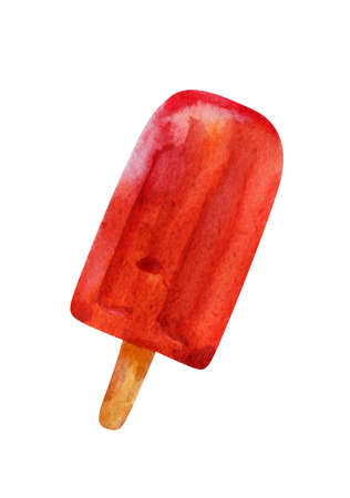 Beautiful watercolor hand drawn popsicle :)の写真素材