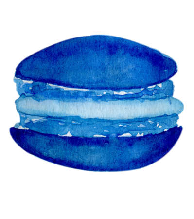 Watercolor macaroon blue. Illustrationの写真素材