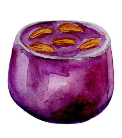 Blueberry juice with almondsの写真素材