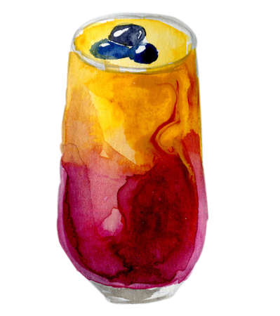 Smoothies of blueberries and orangeの写真素材