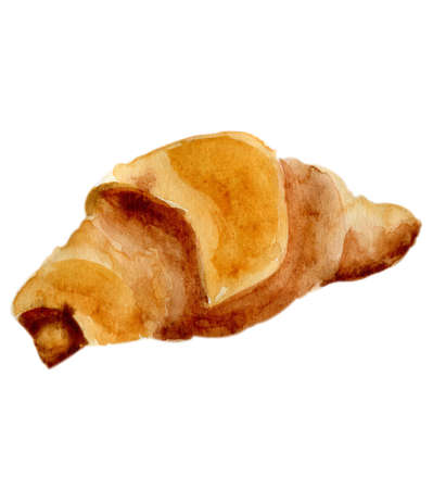 Watercolor croissantの写真素材